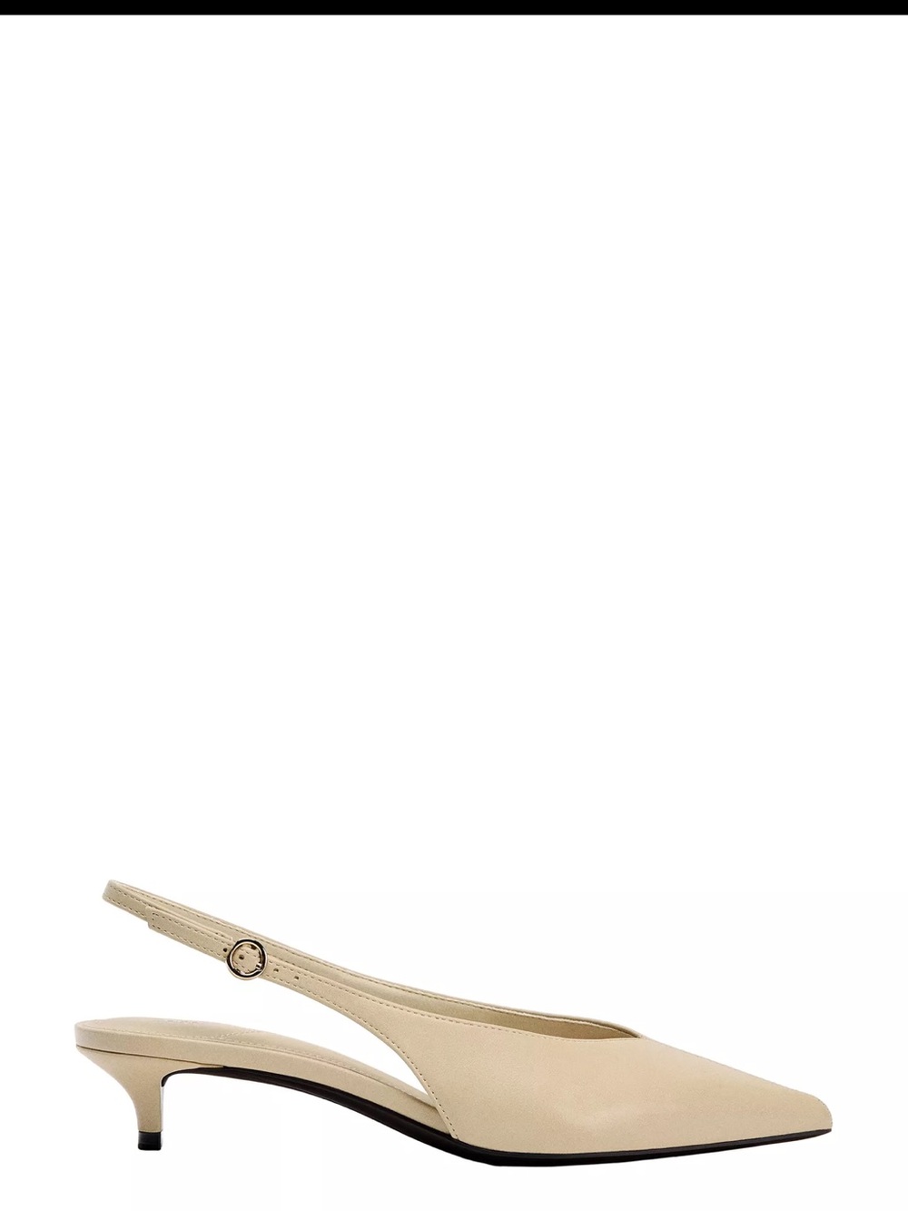Zara Pointed Slingback Flats in Light Beige